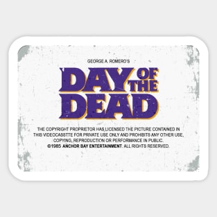 Day of the Dead VHS Label Sticker